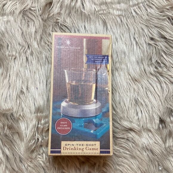 Spin The Shot Drinking Game American Vintage Shot Glass Barware Party Compact - Picture 2 of 7